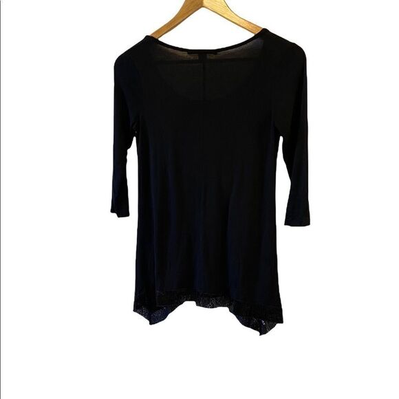 FOREVER21 Sequin Bottom Trim Lightweight Flowy  3/4 Sleeve Front Pocket Top S - Picture 3 of 7